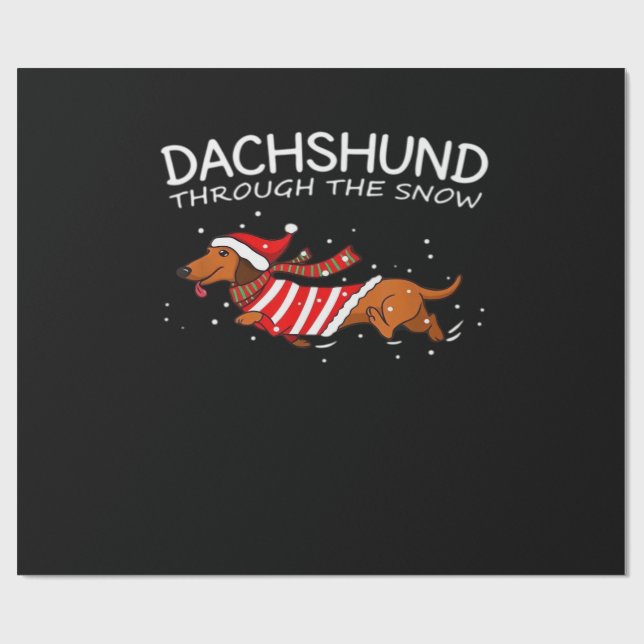 Dachshunds Christmas Sweater Pattern Classic T-Shi Wrapping Paper (Flat)