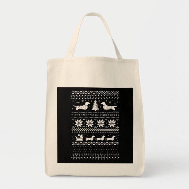 Dachshunds Christmas Tote Bag (Front)