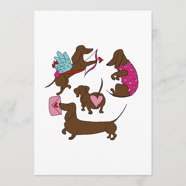 DACHSHUNDS CUPID  ADVICE CARD (Front)