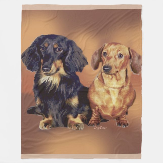 Dachshunds fleece blanket (Front)