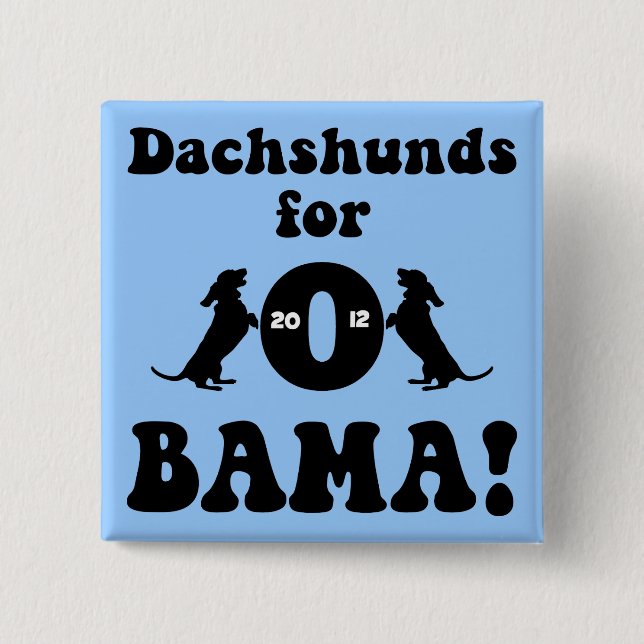dachshunds for Obama 15 Cm Square Badge (Front)
