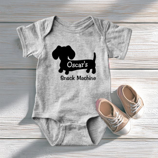 Dachshund's Funny Baby Snack Machine Bodysuit