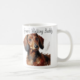 Dachshunds/ Gram's Walking Buddy Modern Coffee Mug
