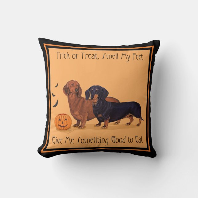 Dachshunds Halloween Cushion (Front)