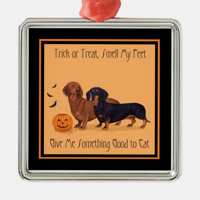 Dachshunds Halloween Metal Tree Decoration (Front)