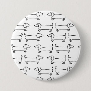 Dachshunds in black-white button