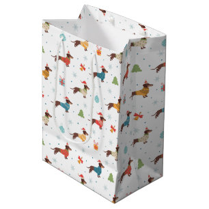 Dachshunds in Christmas Sweaters Pattern Medium Gift Bag