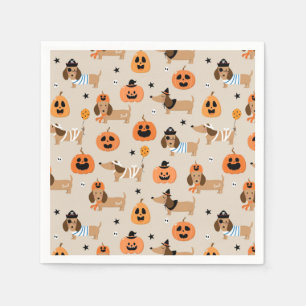 Dachshunds in Halloween Costumes Pattern Napkin