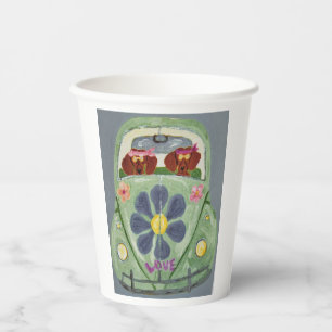 Dachshunds in Hippy Car Paper Cups