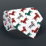 Dachshunds in Red Flannel Plaid Cute Christmas Tie<br><div class="desc">Cute flannel coated plaid Dachshunds for Christmas or any occasion.</div>