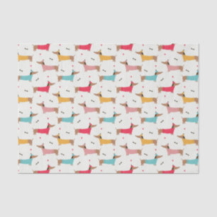 Dachshunds in Sweaters Holiday Pattern Tissue Paper