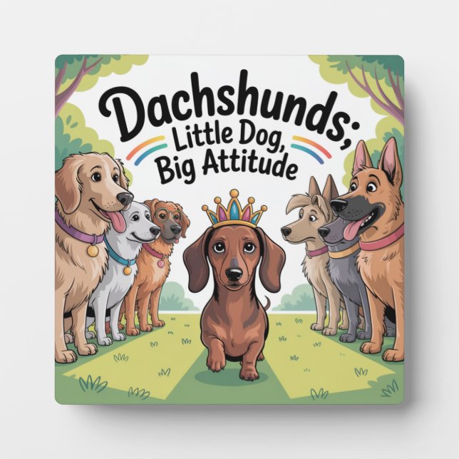 Dachshunds Little Dog, Big Attitude Plaque (Front)