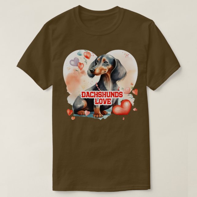 Dachshunds Love 1 T-Shirt (Design Front)