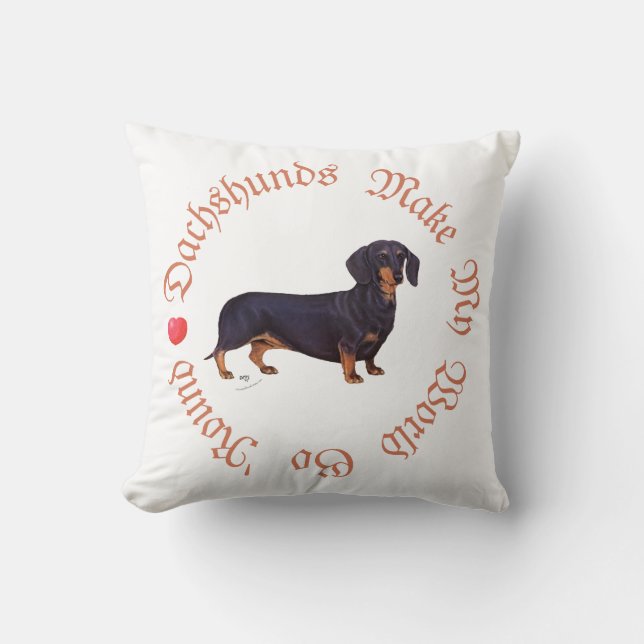 Dachshunds Make My World Cushion (Front)