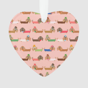 Dachshunds on Pink Ornament
