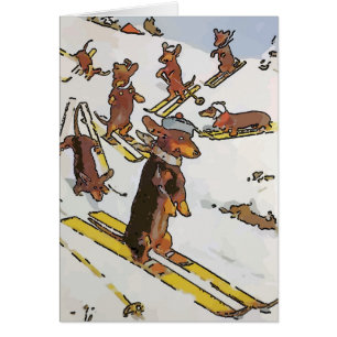 Dachshunds on the Slopes, add text