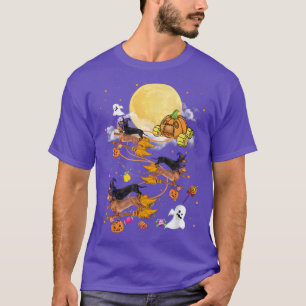 Dachshunds Riding Witch Halloween Dachshund Dog Lo T-Shirt