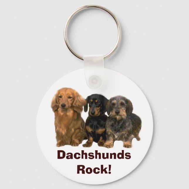 Dachshunds Rock Keychain (Front)