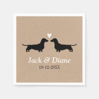 Dachshunds Wedding Couple with Custom Text