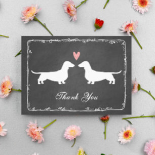 Dachshunds Wedding Thank You   Wedded Wieners Card