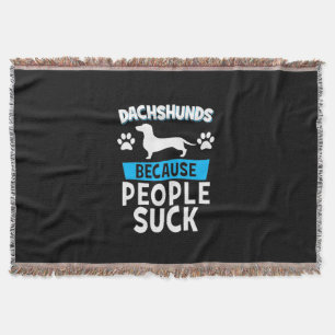 Dachshunds With My Friends Throw Blanket