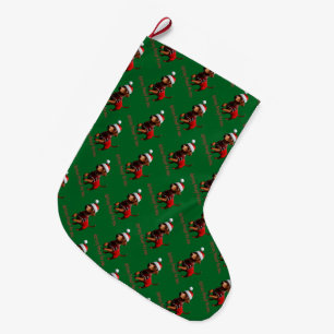 Dachsing Through The Snow Dachshund Sausage Dog Large Christmas Stocking