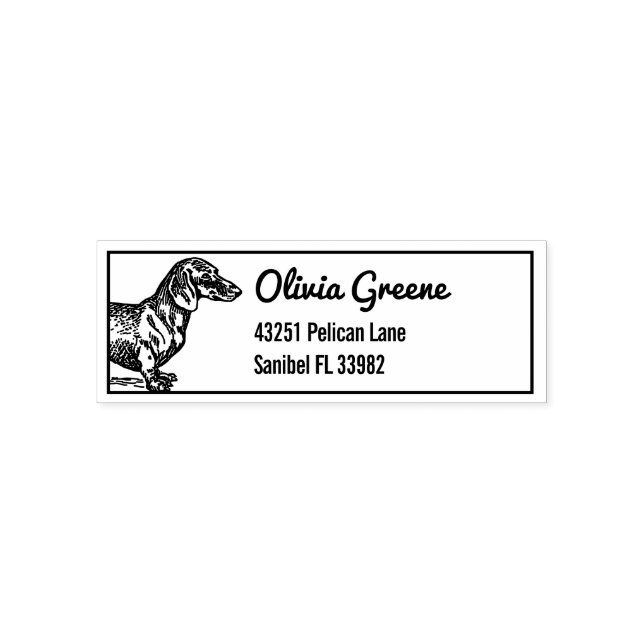 Dachsund dog return address self-inking stamp (Design)
