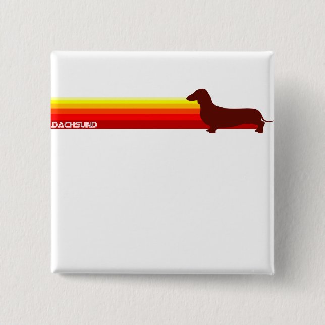 Dachsund With Stripes Button (Front)