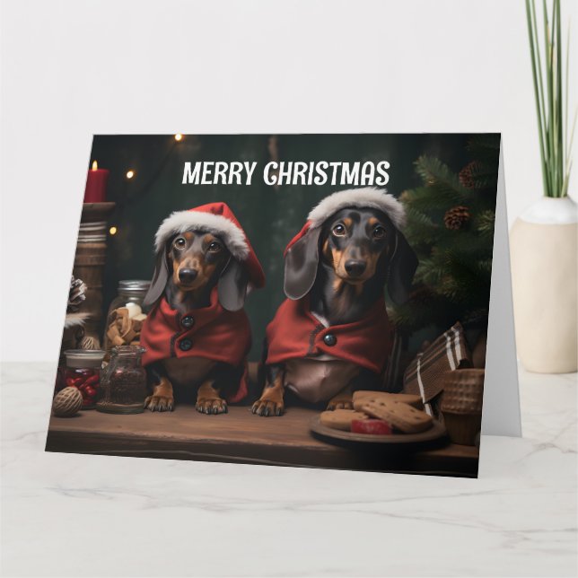 Dachunds Christmas Card (Front)
