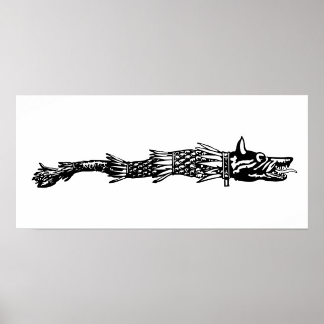 dacia wolf snake flag history romania symbol dacs poster (Front)