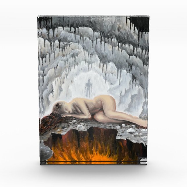 Dacian goddess in a cave photo block (Front)