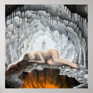 Dacian goddess in a cave poster
