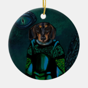 Dacshund         ceramic tree decoration