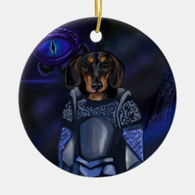 Dacshund       ceramic tree decoration (Front)