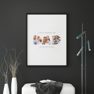Dad 3 photo modern typography fathers day gift