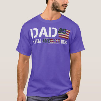Dad A Real American Hero American Flag Vintage T-S T-Shirt