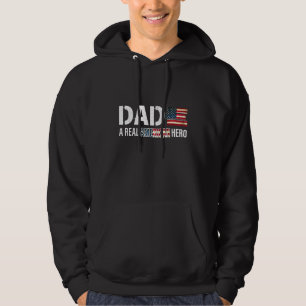 Dad A Real American Hero Proud Hoodie