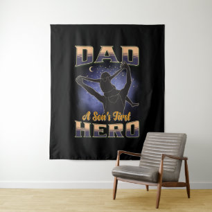 Dad A Son's First Hero Tapestry
