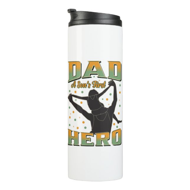 Dad A Son's First Hero Thermal Tumbler (Rotated Right)