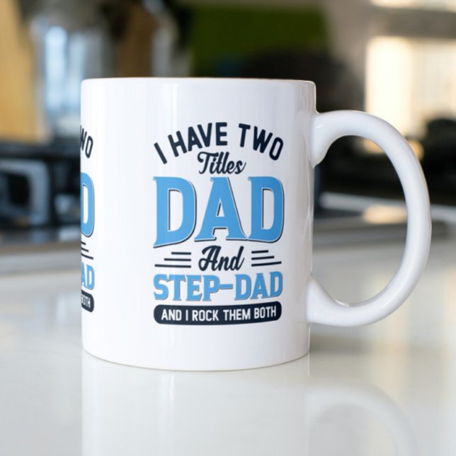 Dad and a Step Dad Retro Typography Design  Mug (Creator Uploaded)