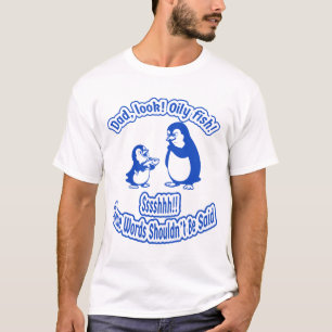 Dad and Baby Penguin Funny Oil Joke Cute Animal T-Shirt