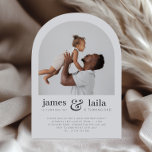 Dad and Child - Arch Photo Joint Birthday Invitation<br><div class="desc">A modern joint Birthday invitation featuring your own arched photo and two sections for the name and age of each person celebrating. Perfect for a parent and child double Birthday party!</div>
