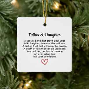 Dad and Daughter, Birthday Gift for Dad, Gift Ceramic Ornament