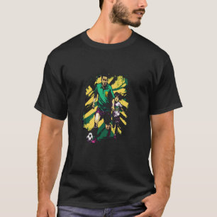 Dad and Daughter Playing Football Retro Pop Footba T-Shirt