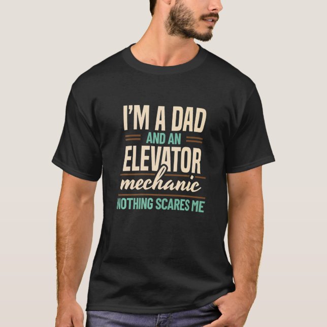 Dad And Elevator Mechanic Technician Apparel Premi T-Shirt (Front)