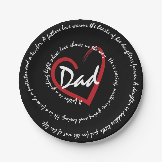 Dad and Fathers Paper Plate (Front)