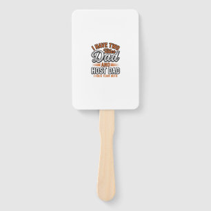 Dad and Host Dad Vintage Engraving Quote Design_1 Hand Fan