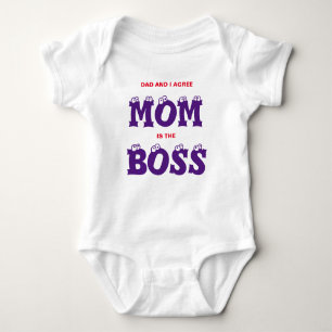 Dad and I agree Mum is the BOSS cute babysuit Baby Bodysuit