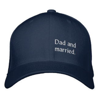 Dad and married. White embroidery for men Embroidered Hat