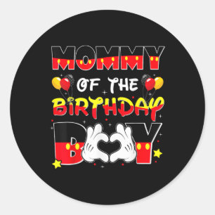 Dad And Mom Mommy Of The Birthday Boy Tee Family P Classic Round Sticker